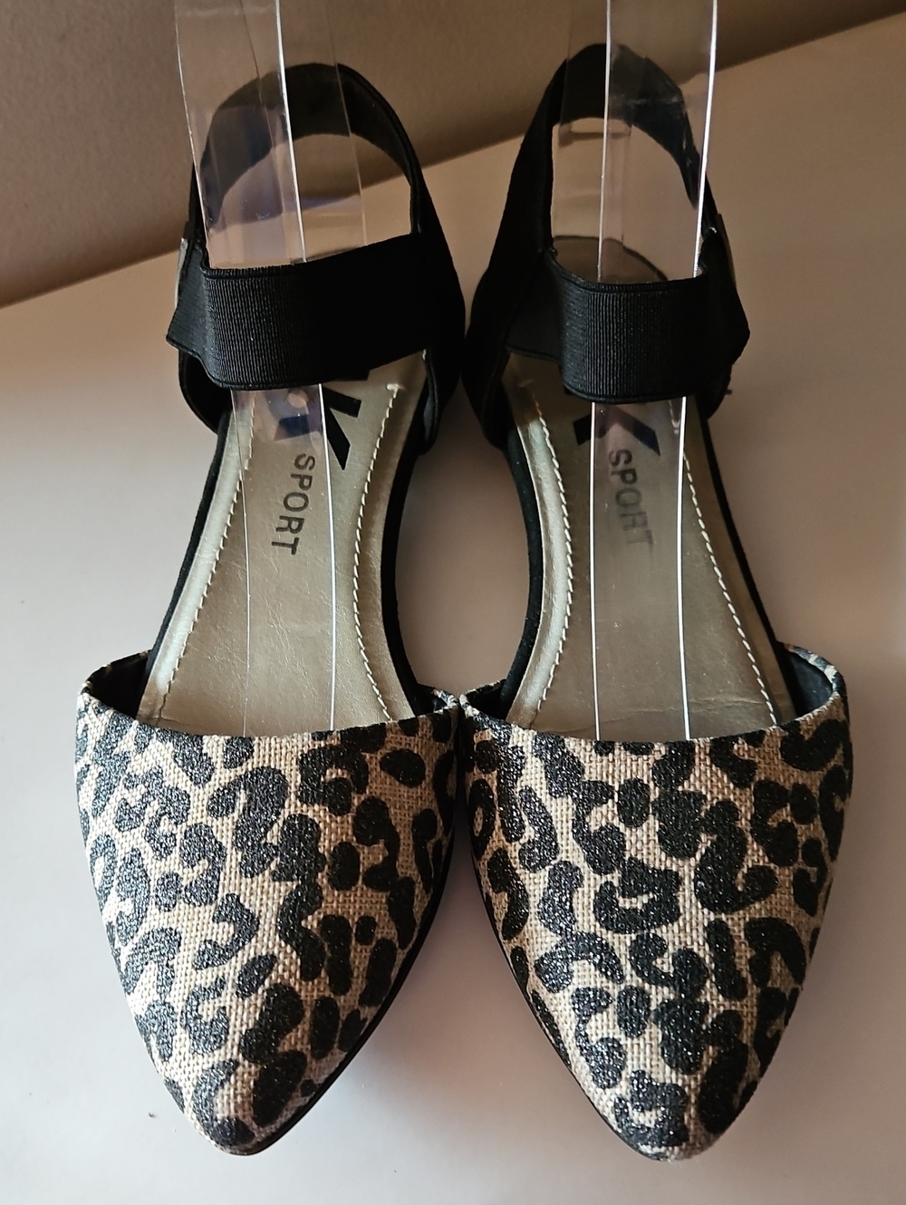 ANNE KLEIN OLAND LEOPARD PRINT BALLET FLAT SZ 7.5